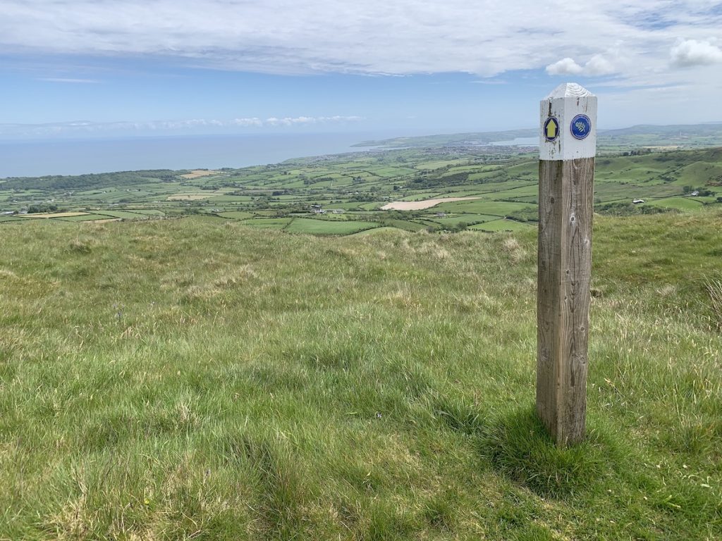 waymarker on the sallagh braes walk